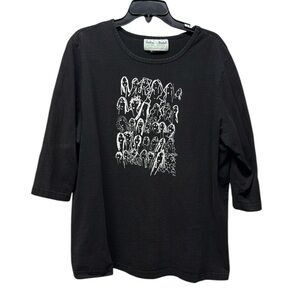 Vintage Delta Burke collection black shirt tunic dress night gown size XL